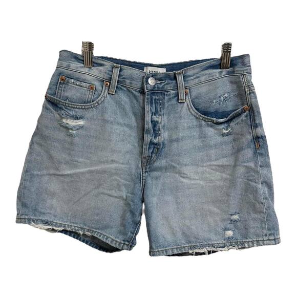 Pistola Devin High Rise Distressed Denim Mom Shorts Cotton Size 27 #P4027REP-LPZ - Picture 2 of 6